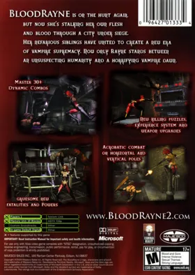 BloodRayne 2 (USA) box cover back